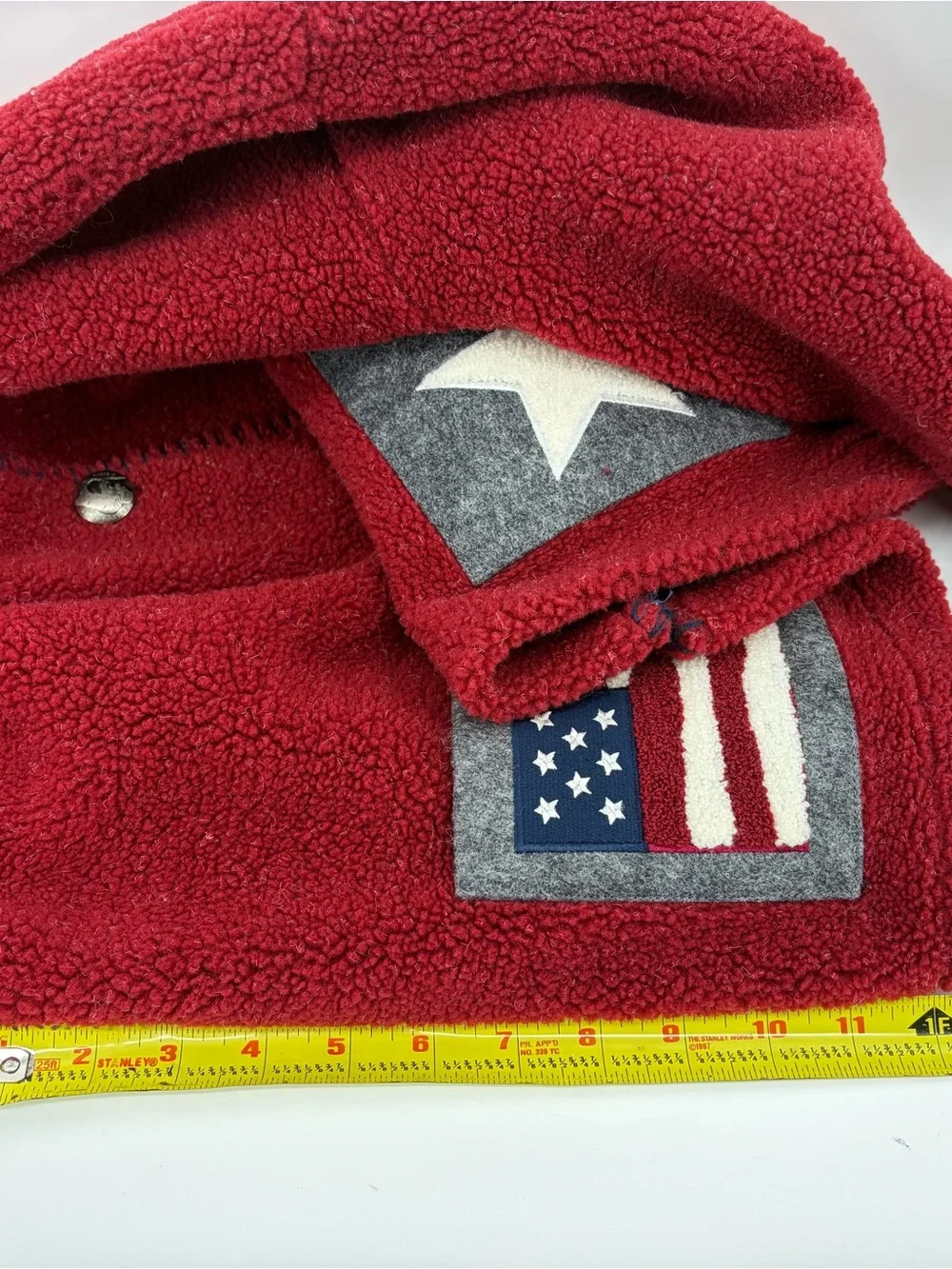 Vintage Christopher & Banks USA Flag Patriotic American Fleece, Y2k, Size XL - Picture 7 of 9